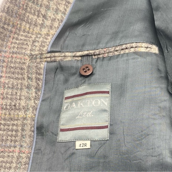 Oakton Ltd Men’s 100% Wool Blazer 42R Gray Single Vent 2 Button CLASSIC - Picture 6 of 14